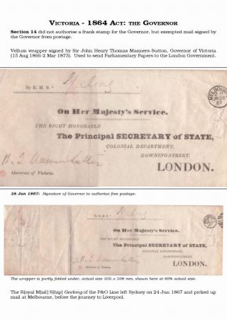 AUSTRALIAN PRIVILEGED MAIL 1830s TO 1920s – sheet 54