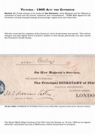 AUSTRALIAN PRIVILEGED MAIL 1830s TO 1920s – sheet 56