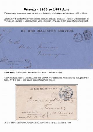 AUSTRALIAN PRIVILEGED MAIL 1830s TO 1920s – sheet 59