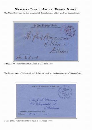 AUSTRALIAN PRIVILEGED MAIL 1830s TO 1920s – sheet 61