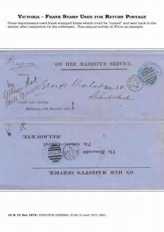 AUSTRALIAN PRIVILEGED MAIL 1830s TO 1920s – sheet 63
