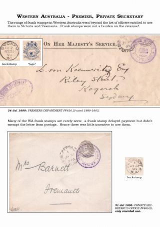 AUSTRALISCHE BERECHTIGTE POST 1830-1920 – Blatt 104