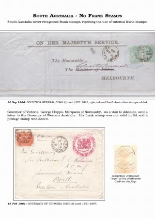 AUSTRALISCHE BERECHTIGTE POST 1830-1920 – Blatt 110
