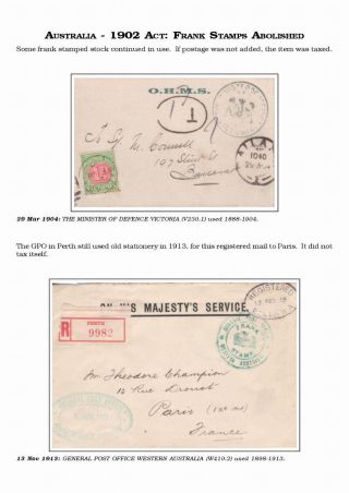 AUSTRALISCHE BERECHTIGTE POST 1830-1920 – Blatt 117