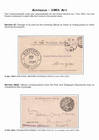 AUSTRALISCHE BERECHTIGTE POST 1830-1920 – Blatt 119