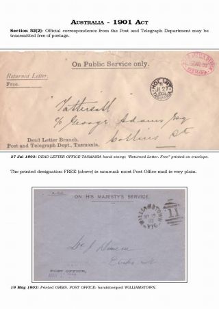 AUSTRALISCHE BERECHTIGTE POST 1830-1920 – Blatt 120
