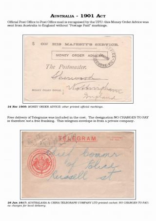 AUSTRALISCHE BERECHTIGTE POST 1830-1920 – Blatt 121