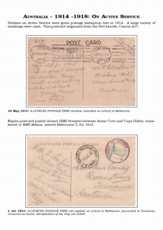 AUSTRALISCHE BERECHTIGTE POST 1830-1920 – Blatt 124