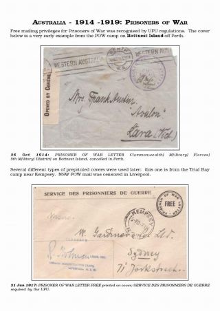 AUSTRALISCHE BERECHTIGTE POST 1830-1920 – Blatt 125
