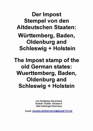 THE IMPOST STAMP OF THE OLD GERMAN STATES: WUERTTEMBERG, BADEN, OLDENBURG AND SCHLESWIG-HOLSTEIN – sheet 1
