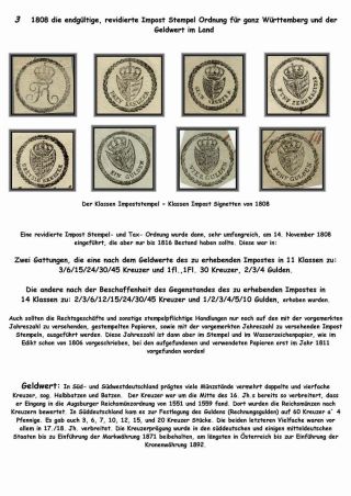 THE IMPOST STAMP OF THE OLD GERMAN STATES: WUERTTEMBERG, BADEN, OLDENBURG AND SCHLESWIG-HOLSTEIN – sheet 8