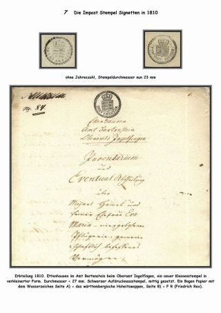 THE IMPOST STAMP OF THE OLD GERMAN STATES: WUERTTEMBERG, BADEN, OLDENBURG AND SCHLESWIG-HOLSTEIN – sheet 12