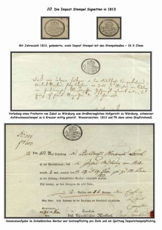 THE IMPOST STAMP OF THE OLD GERMAN STATES: WUERTTEMBERG, BADEN, OLDENBURG AND SCHLESWIG-HOLSTEIN – sheet 15