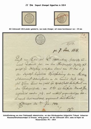 THE IMPOST STAMP OF THE OLD GERMAN STATES: WUERTTEMBERG, BADEN, OLDENBURG AND SCHLESWIG-HOLSTEIN – sheet 16