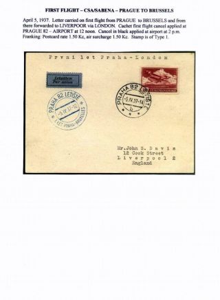 CZECHOSLOVAK AIR MAIL (1921-1950) – sheet 112