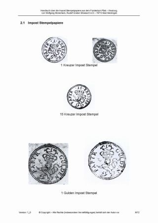 HANDBOOK ON THE IMPOST STAMP PAPERS FROM THE PRINCIPALITY OF PFALZ-NEUGURG AND SULZBACH – sheet 9