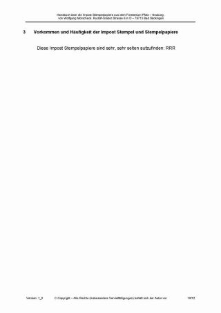 HANDBOOK ON THE IMPOST STAMP PAPERS FROM THE PRINCIPALITY OF PFALZ-NEUGURG AND SULZBACH – sheet 10