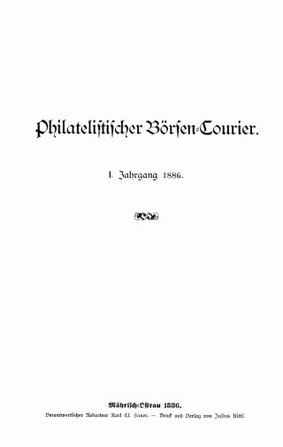 PHILATELIC MARKET COURIER 1886 – sheet 1