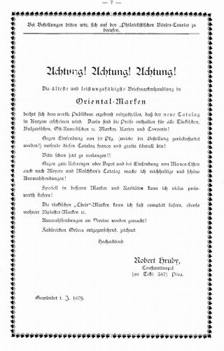 PHILATELIC MARKET COURIER 1886 – sheet 9