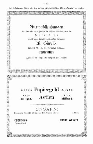 PHILATELIC MARKET COURIER 1886 – sheet 12
