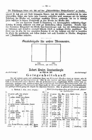 FILATELISTICKÝ BURZOVNÍ KURÝR 1886 – list 17