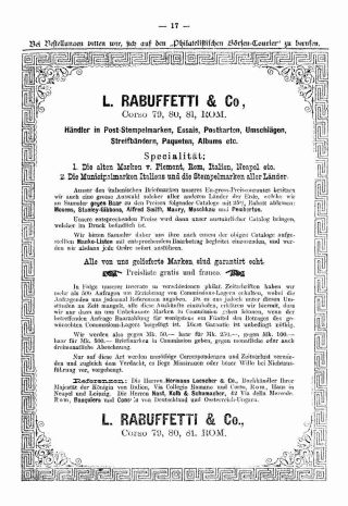 FILATELISTICKÝ BURZOVNÍ KURÝR 1886 – list 19