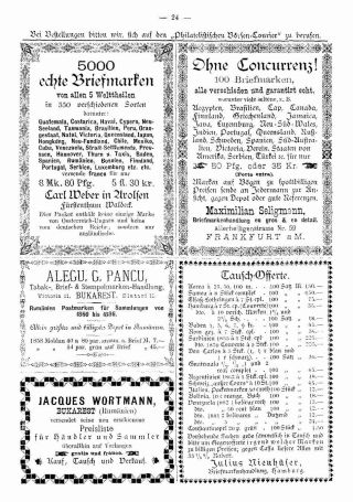 FILATELISTICKÝ BURZOVNÍ KURÝR 1886 – list 26