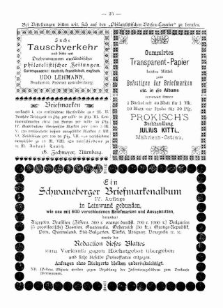 FILATELISTICKÝ BURZOVNÍ KURÝR 1886 – list 27