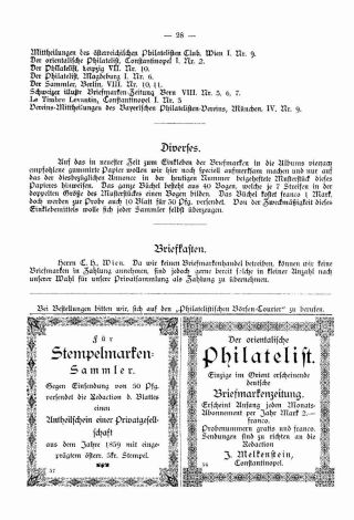 FILATELISTICKÝ BURZOVNÍ KURÝR 1886 – list 30