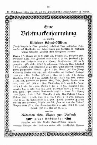 PHILATELIC MARKET COURIER 1886 – sheet 34