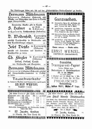 PHILATELIC MARKET COURIER 1886 – sheet 45