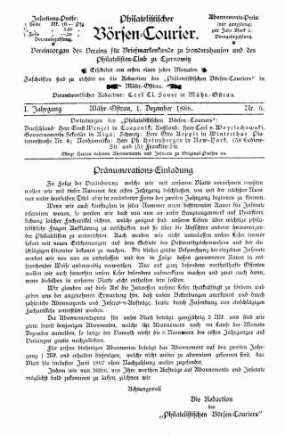 PHILATELIC MARKET COURIER 1886 – sheet 47