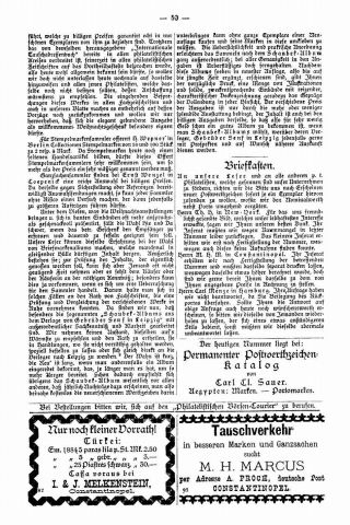 PHILATELIC MARKET COURIER 1886 – sheet 52