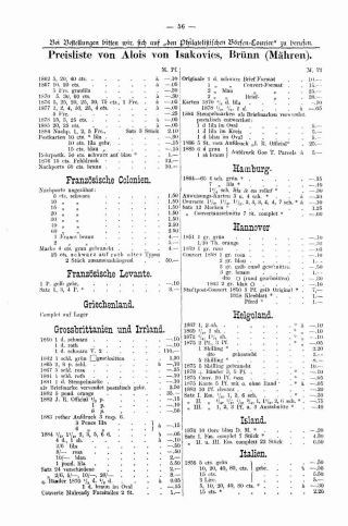 PHILATELIC MARKET COURIER 1886 – sheet 58
