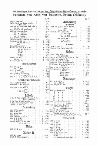 PHILATELIC MARKET COURIER 1886 – sheet 59