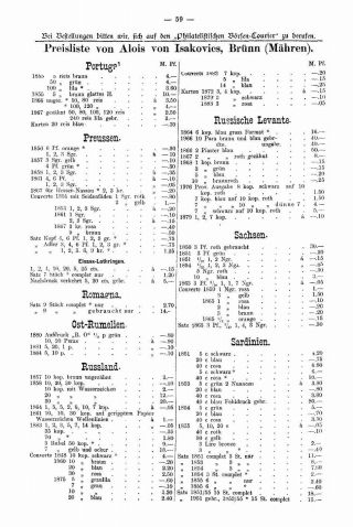 PHILATELIC MARKET COURIER 1886 – sheet 61
