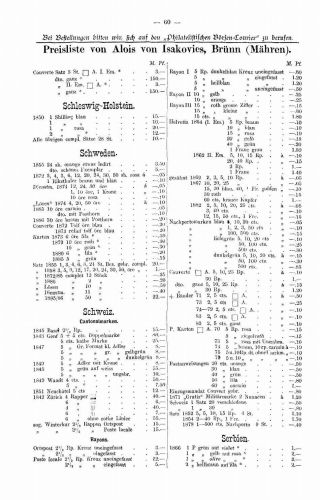 PHILATELIC MARKET COURIER 1886 – sheet 62