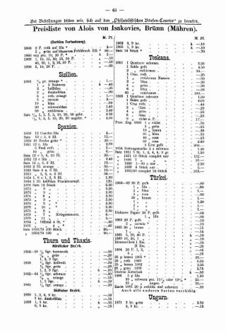 PHILATELIC MARKET COURIER 1886 – sheet 63