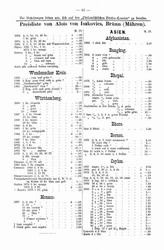 PHILATELIC MARKET COURIER 1886 – sheet 64