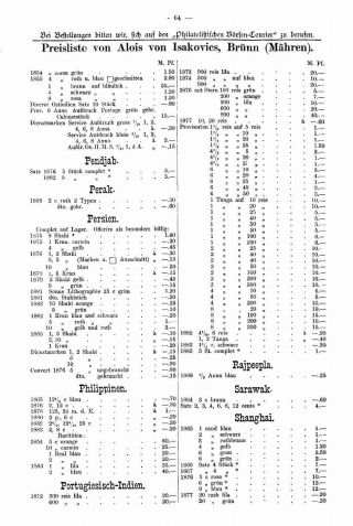 PHILATELIC MARKET COURIER 1886 – sheet 66