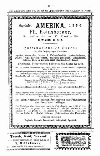 PHILATELIC MARKET COURIER 1886 – sheet 72