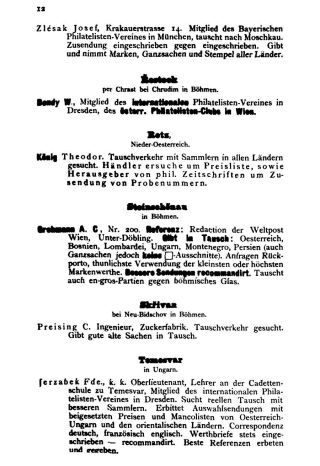 INTERNATIONAL PHILATELIC ADDRESS AND HELP BOOK FOR EXCHANGE – sheet 10