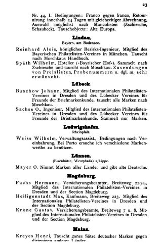 INTERNATIONAL PHILATELIC ADDRESS AND HELP BOOK FOR EXCHANGE – sheet 21