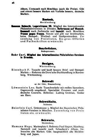 INTERNATIONAL PHILATELIC ADDRESS AND HELP BOOK FOR EXCHANGE – sheet 24