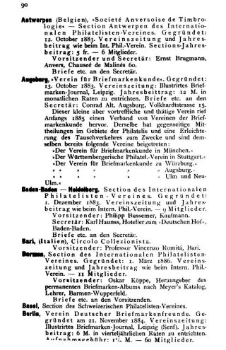 INTERNATIONALES PHILATELISTISCHES TAUSCH-ADRESS- UND HILFSBUCH FÜR DEN TAUSCHVERKEHR – Blatt 88