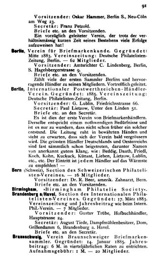 INTERNATIONALES PHILATELISTISCHES TAUSCH-ADRESS- UND HILFSBUCH FÜR DEN TAUSCHVERKEHR – Blatt 89
