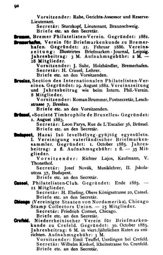 INTERNATIONALES PHILATELISTISCHES TAUSCH-ADRESS- UND HILFSBUCH FÜR DEN TAUSCHVERKEHR – Blatt 90