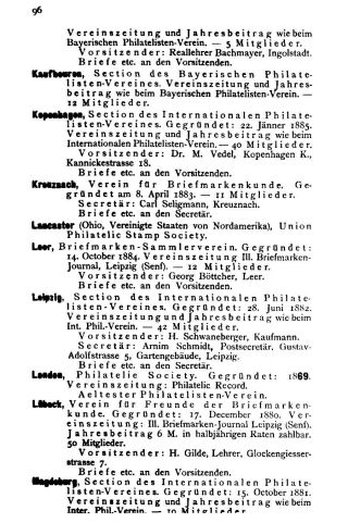 INTERNATIONALES PHILATELISTISCHES TAUSCH-ADRESS- UND HILFSBUCH FÜR DEN TAUSCHVERKEHR – Blatt 94