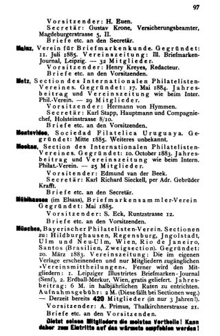 INTERNATIONALES PHILATELISTISCHES TAUSCH-ADRESS- UND HILFSBUCH FÜR DEN TAUSCHVERKEHR – Blatt 95