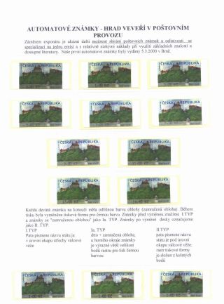 VARIABLE RATE STAMPS - CASTLE VEVERI IN POSTAL SERVICE – sheet 1
